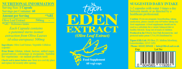 Eden Extract 500mg 60 VCaps - Image 3