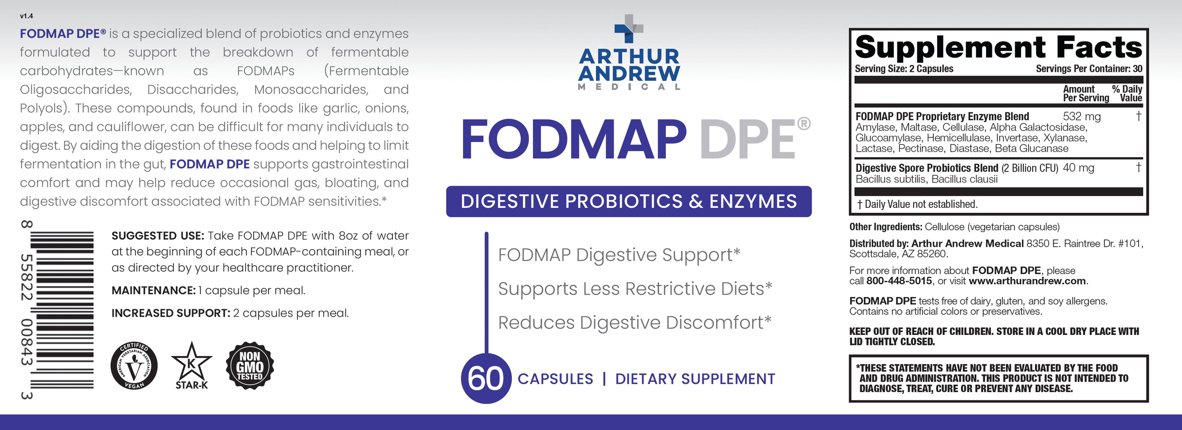 FODMAP DPE 60 - label